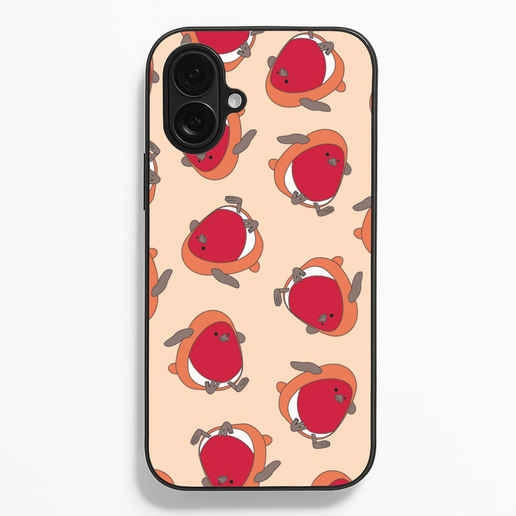 Christmas Robin Plush Pattern iPhone 16 Plus Case