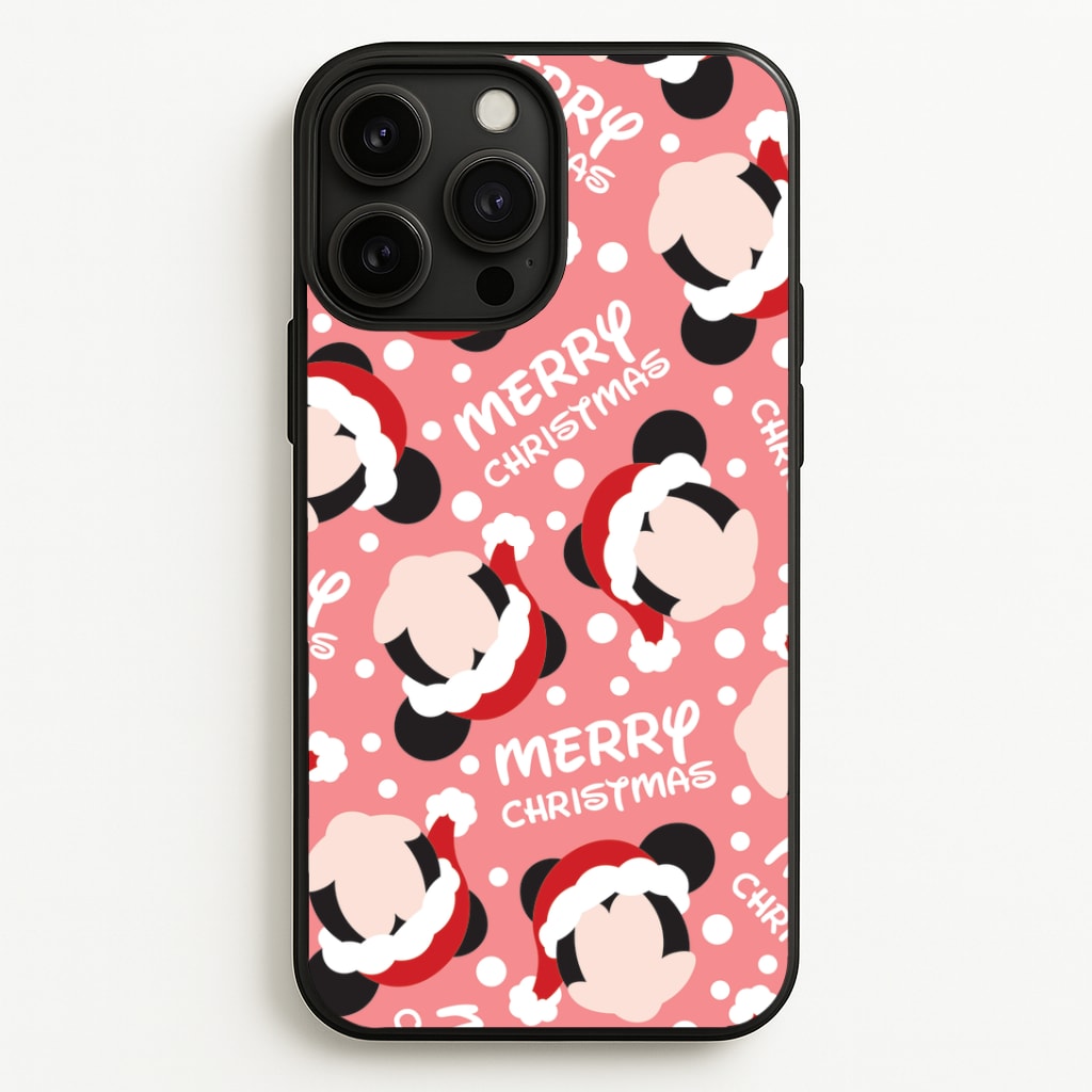Merry Christmas Cartoon Mouse Pattern iPhone 13 Pro Case