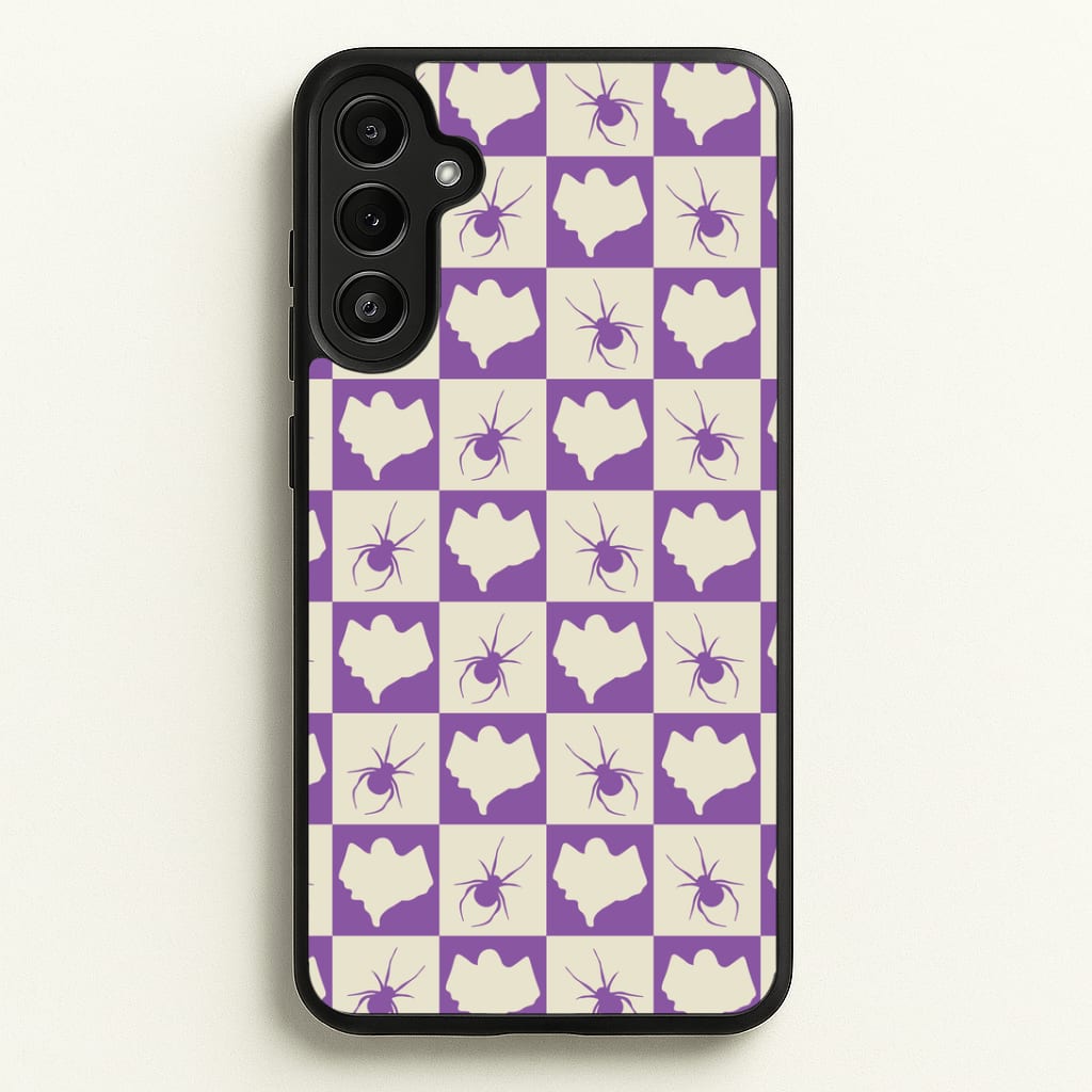 Spiders And Ghosts Checkered Pattern I Galaxy A34 Case