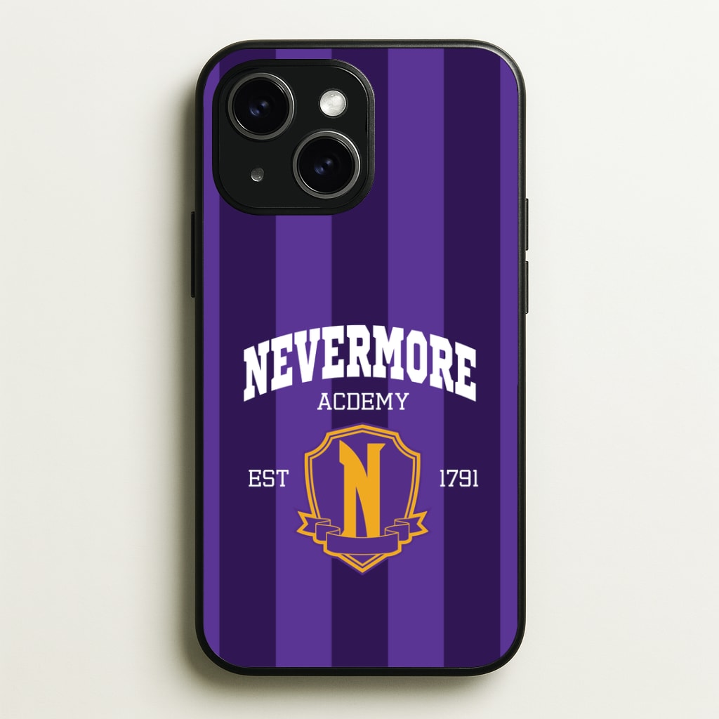 Addams Academy Purple iPhone 15 Plus Case