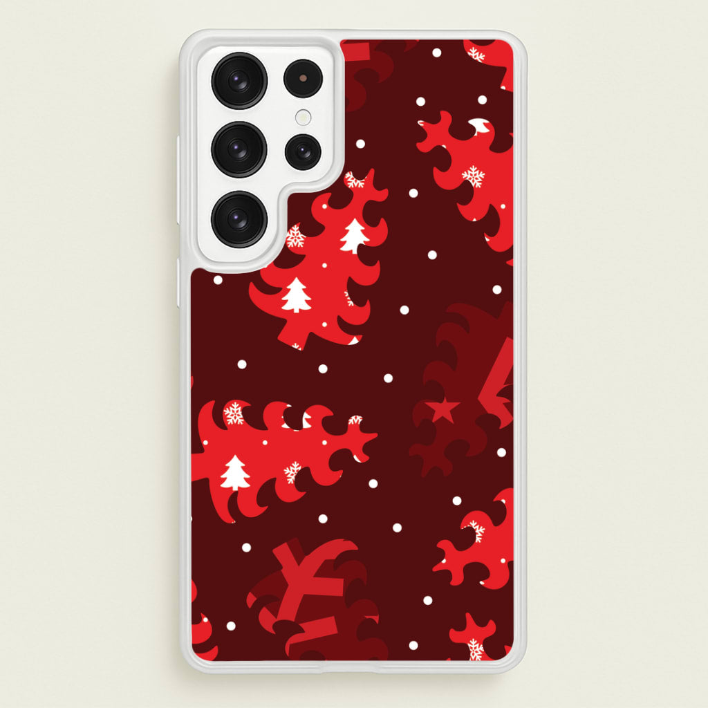 Wrapping Paper Christmas Tree Pattern Galaxy S23 Ultra Case