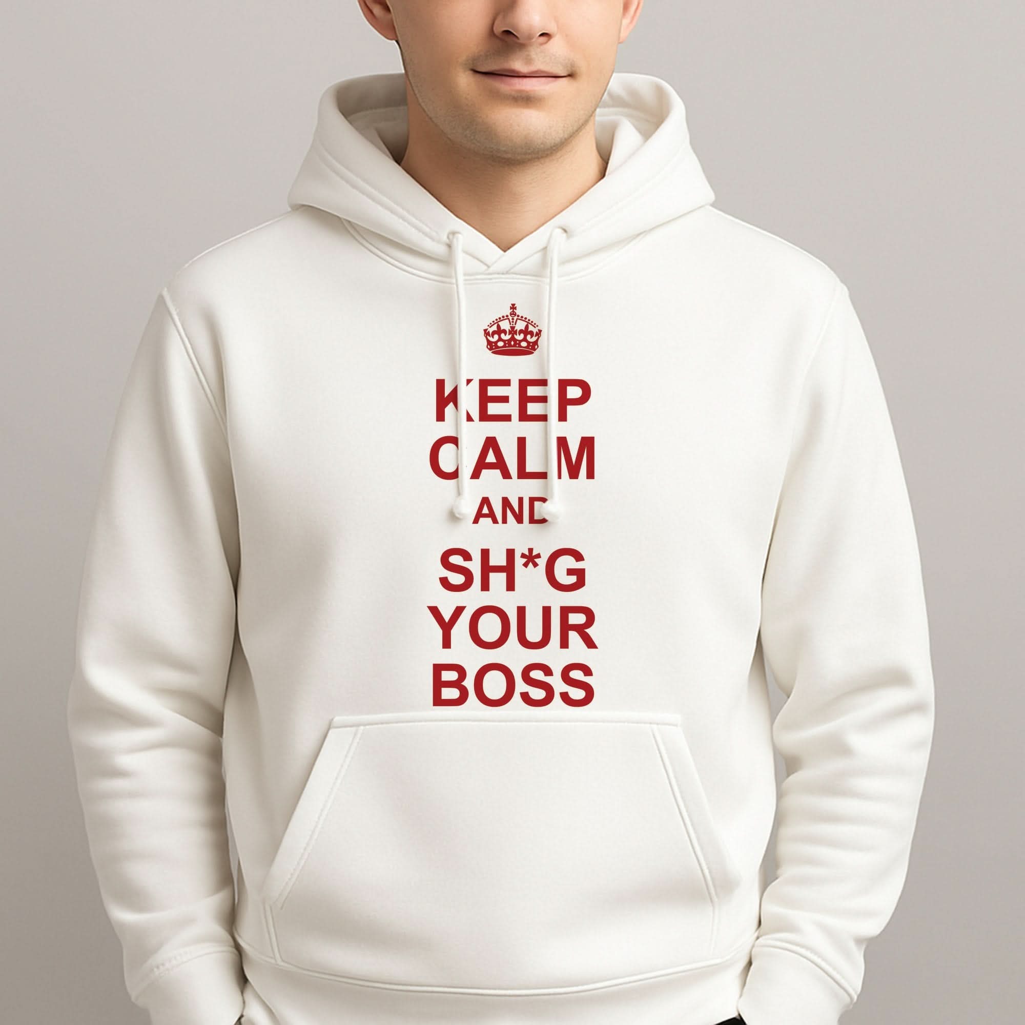 Keep Calm With Your Boss Mens Hoodie