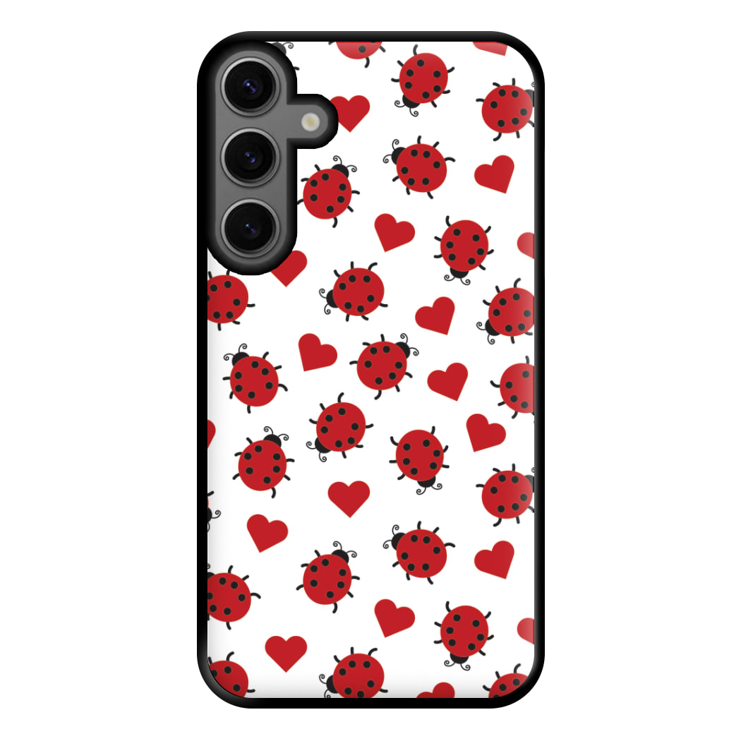 Ladybugs And Hearts Pattern Galaxy S24 Plus Case