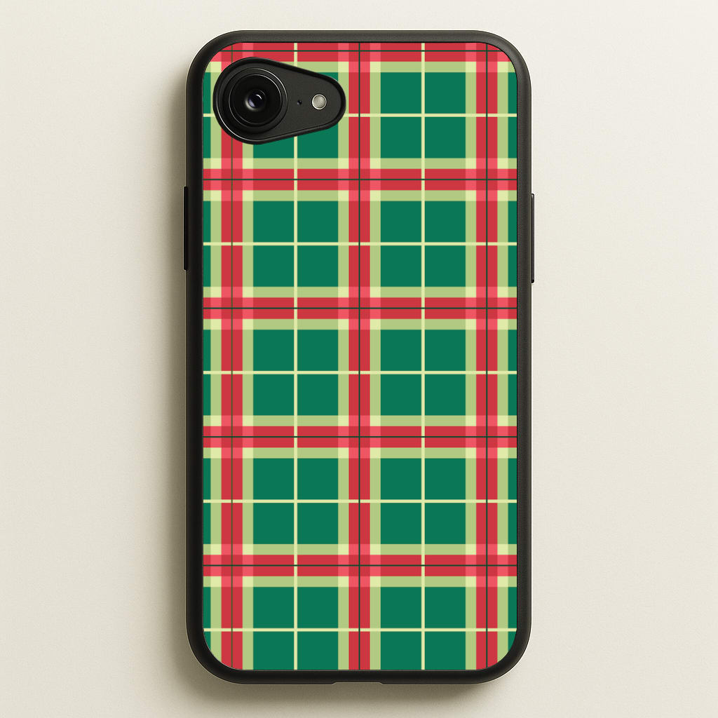 Red And Green Tartan II Christmas Pattern iPhone 16e Case