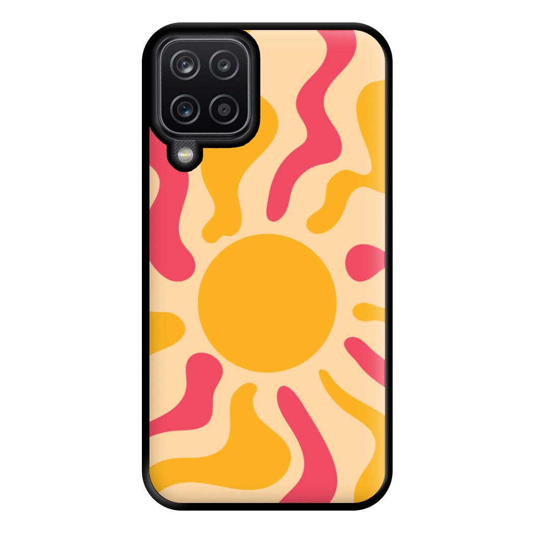 Yellow And Pink Abstract Sun Galaxy A12 Case