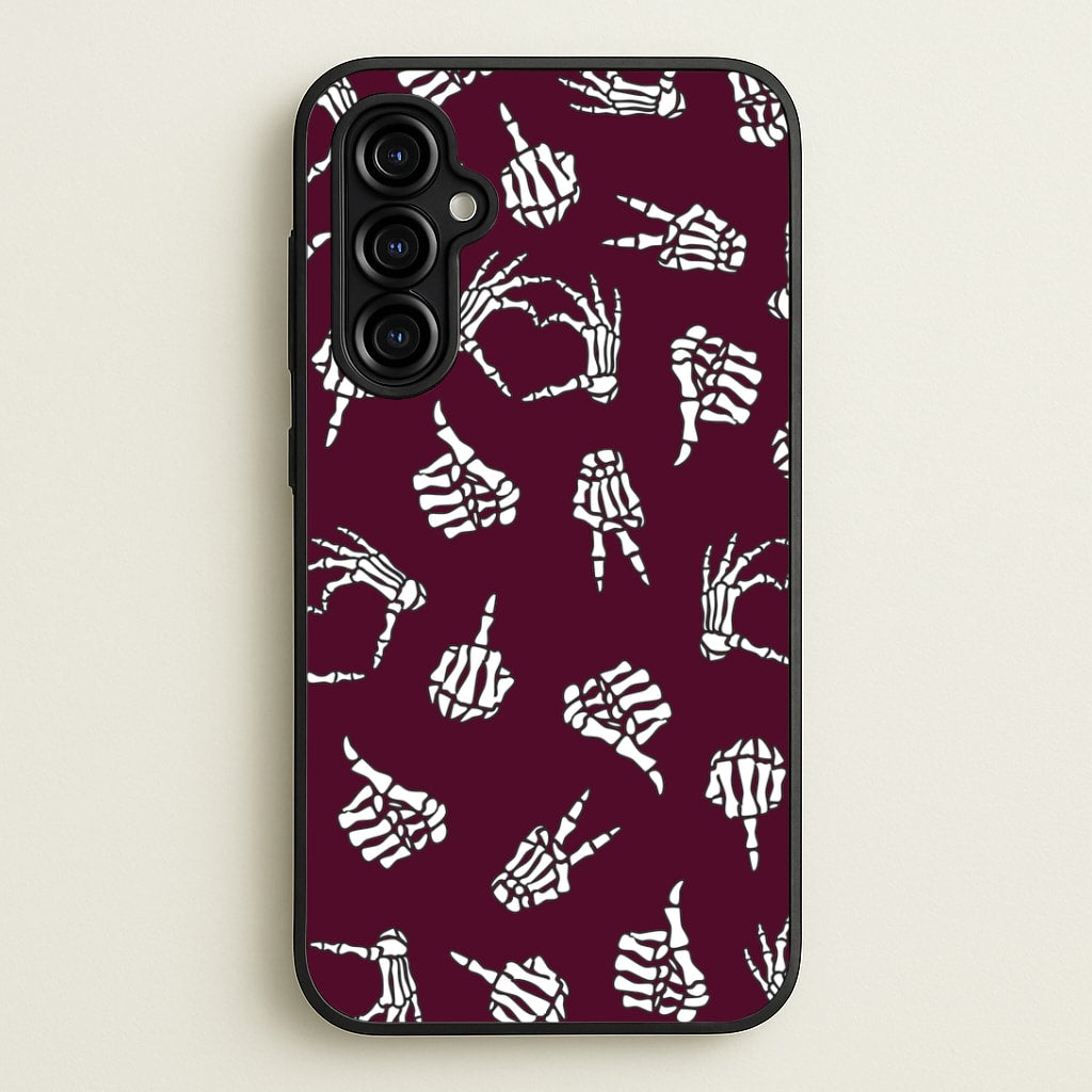 Skeleton Hands Pattern Galaxy A54 Case