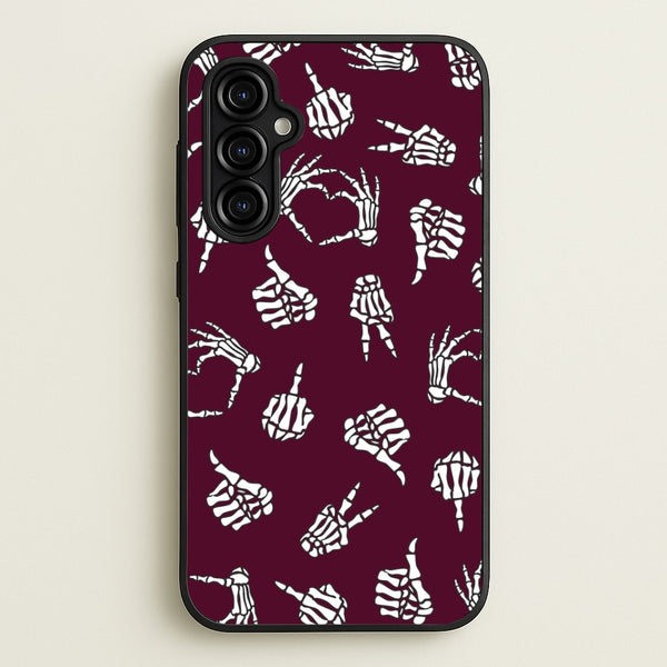 Skeleton Hands Pattern Galaxy A54 Case