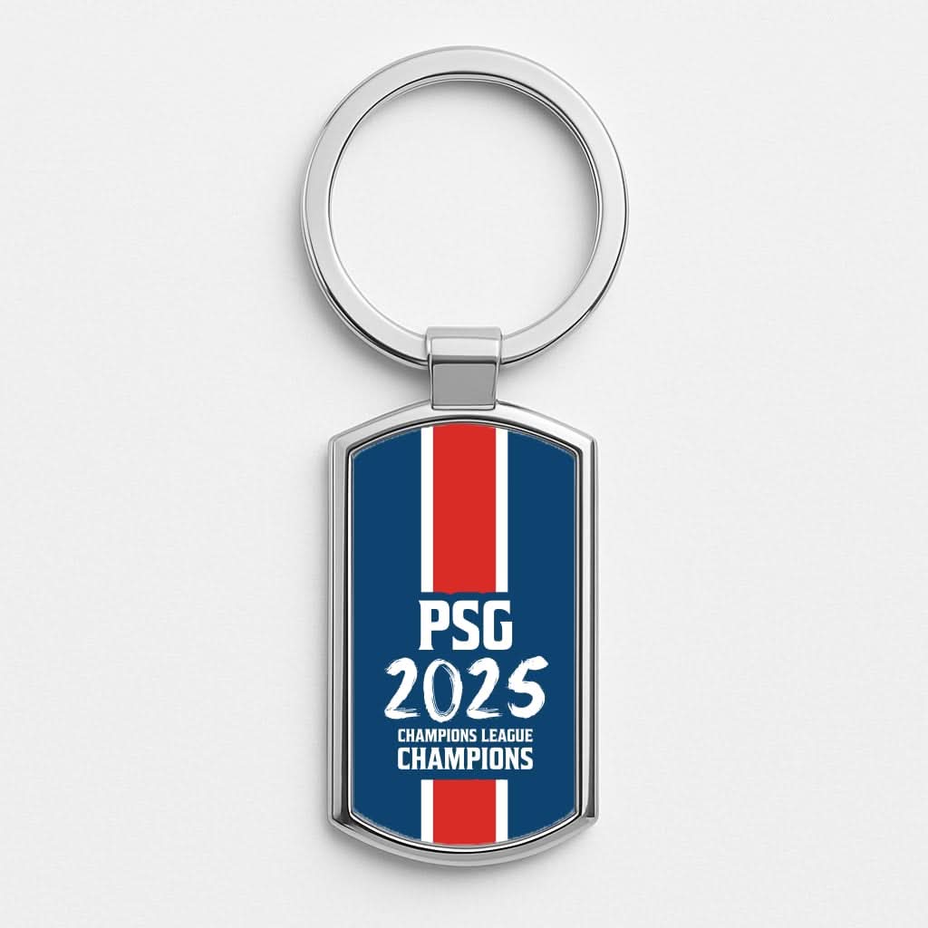Champion League Winners 25 PSG Silver Metal Keyring