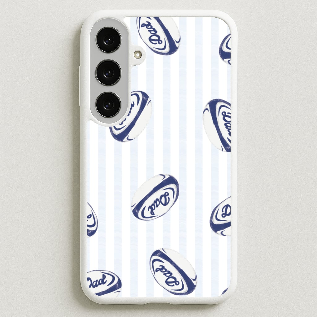 Dad Rugby Ball Pattern Galaxy S25FE Case