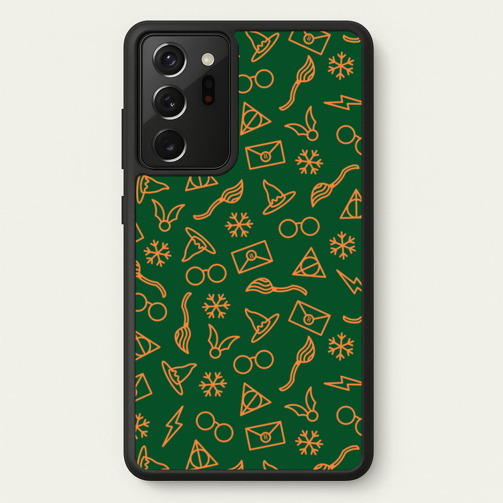 Christmas Wizard Icons Pattern Galaxy Note 20 Ultra Case