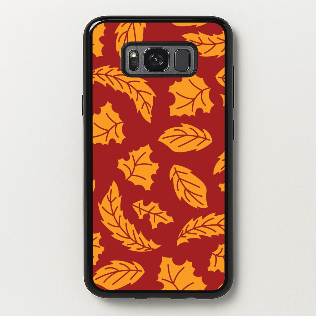 Orange Leaves Pattern Galaxy S8 Case