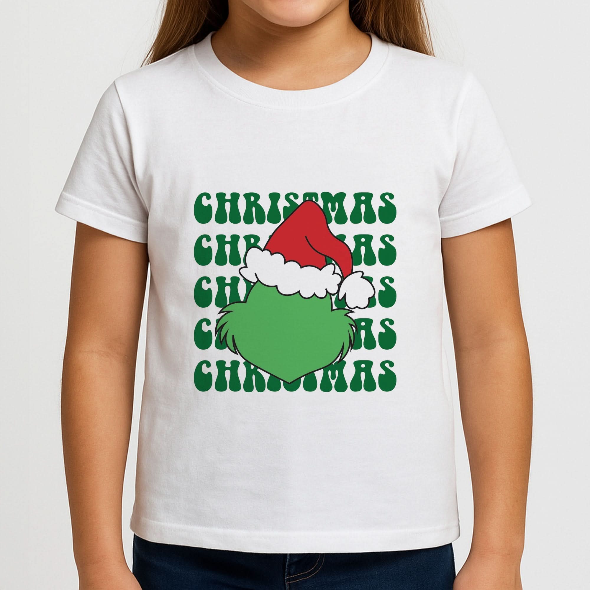 Green Creature Christmas Girls T-Shirt