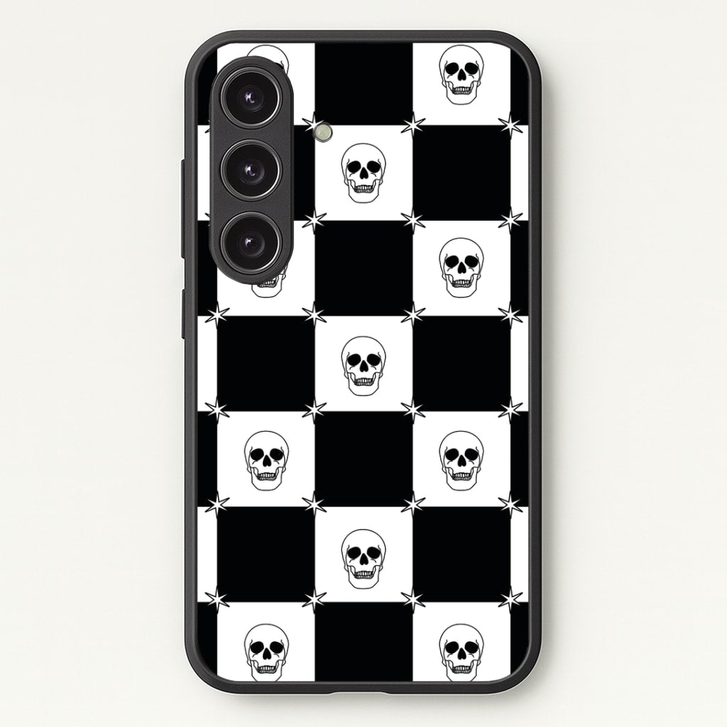 Checkered Skulls Pattern Galaxy S25 Plus Case