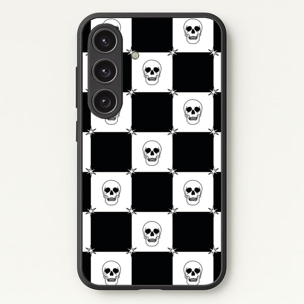 Checkered Skulls Pattern Galaxy S24FE Case