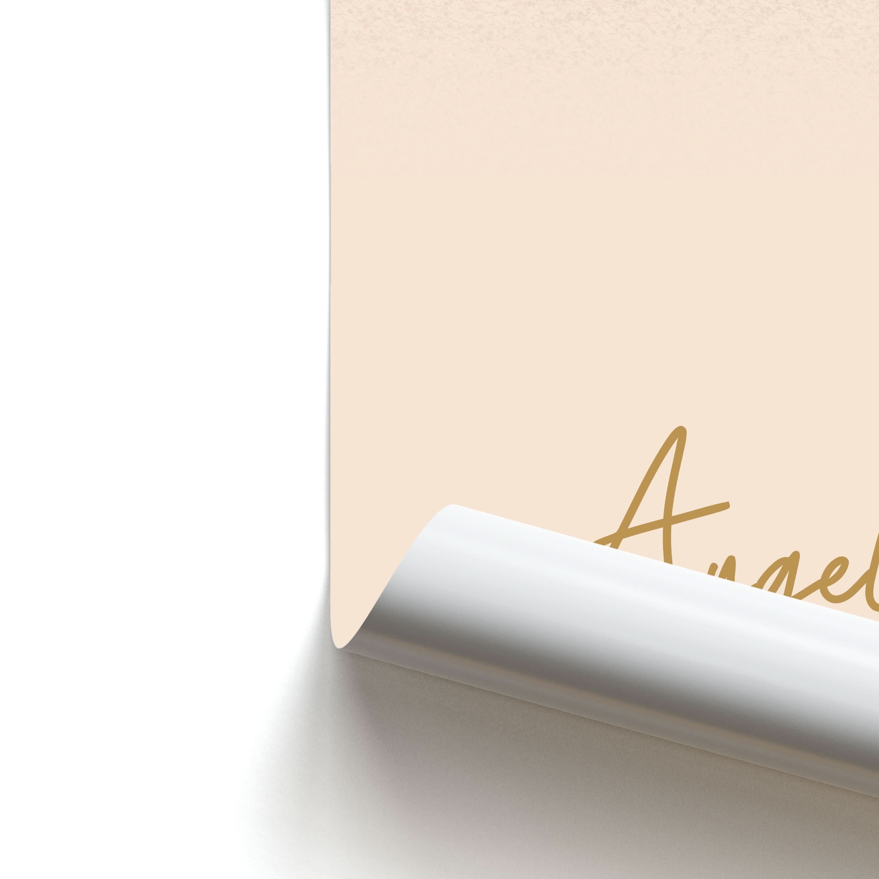 Peach Glitter Personalised Name Poster