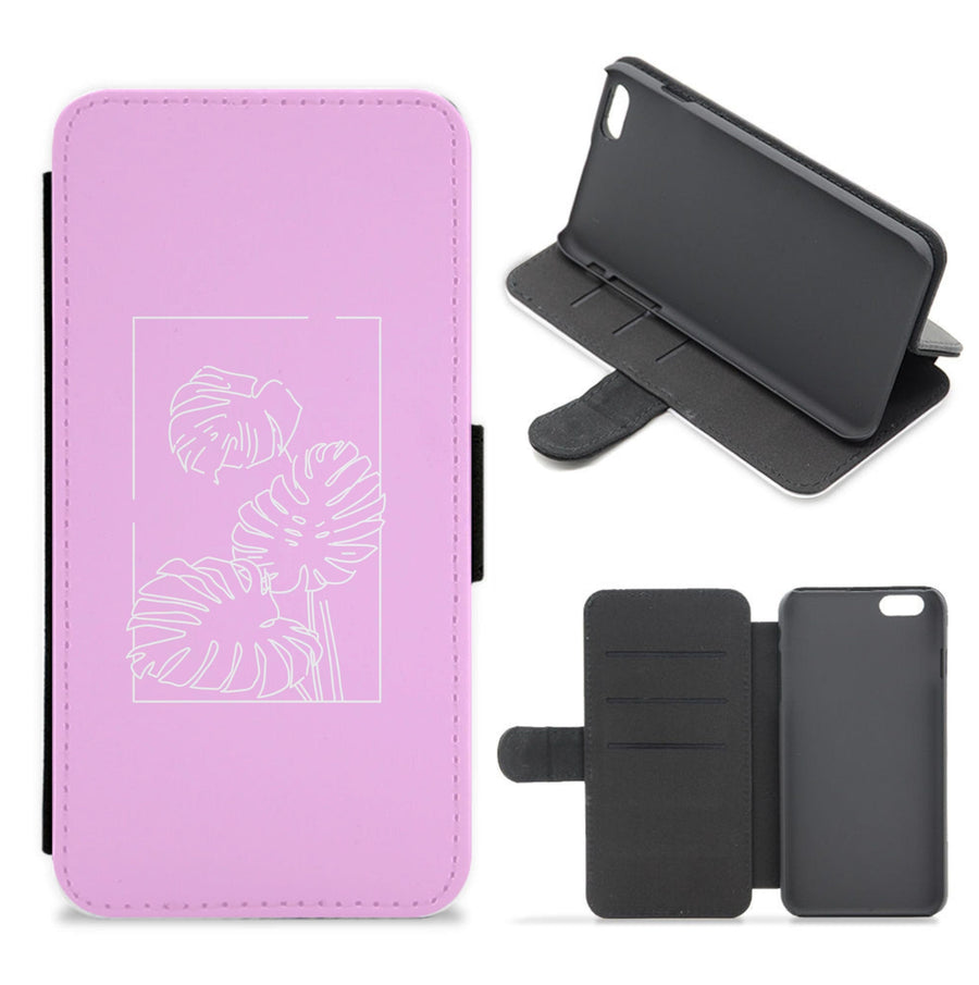 Pink Leaf - Foliage Flip / Wallet Phone Case