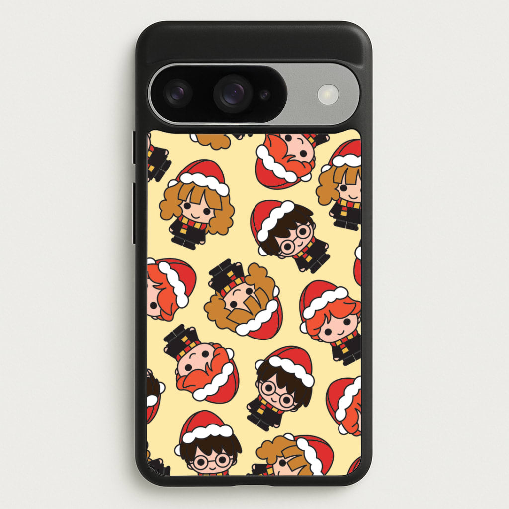 Wizards With Christmas Hats Pattern Google Pixel 10 / 10 Pro Case