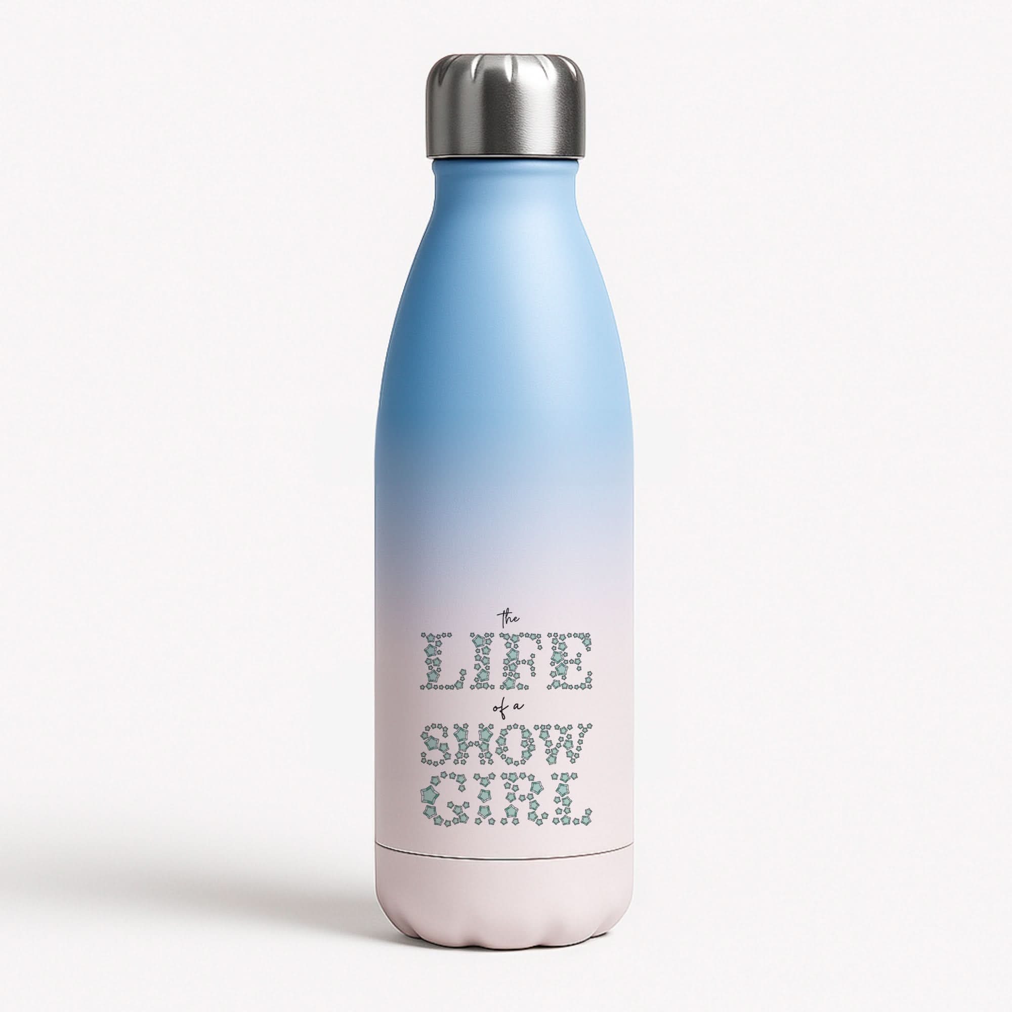 TLOAS Bedazzled Writing Blue Water Bottle
