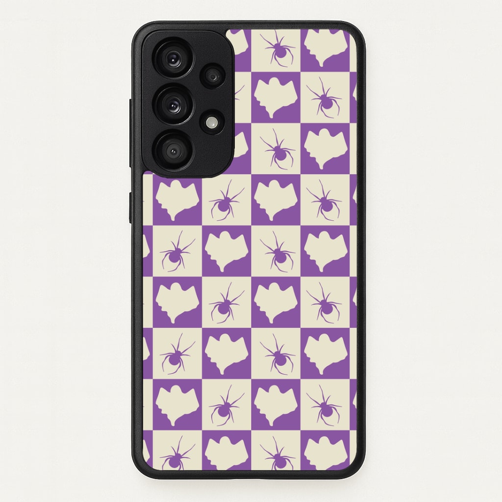 Spiders And Ghosts Checkered Pattern I Galaxy A53 Case