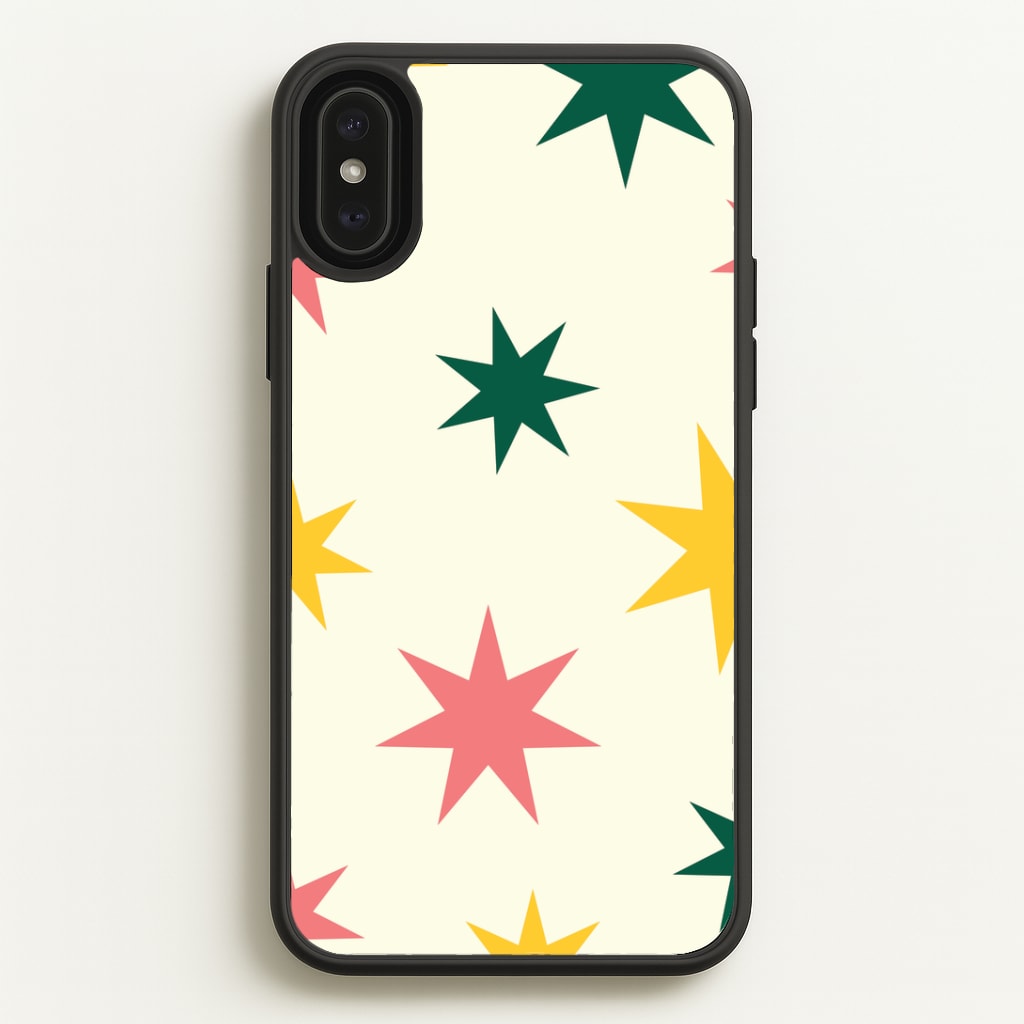 Colourful Christmas Stars Pattern iPhone XS Max Case
