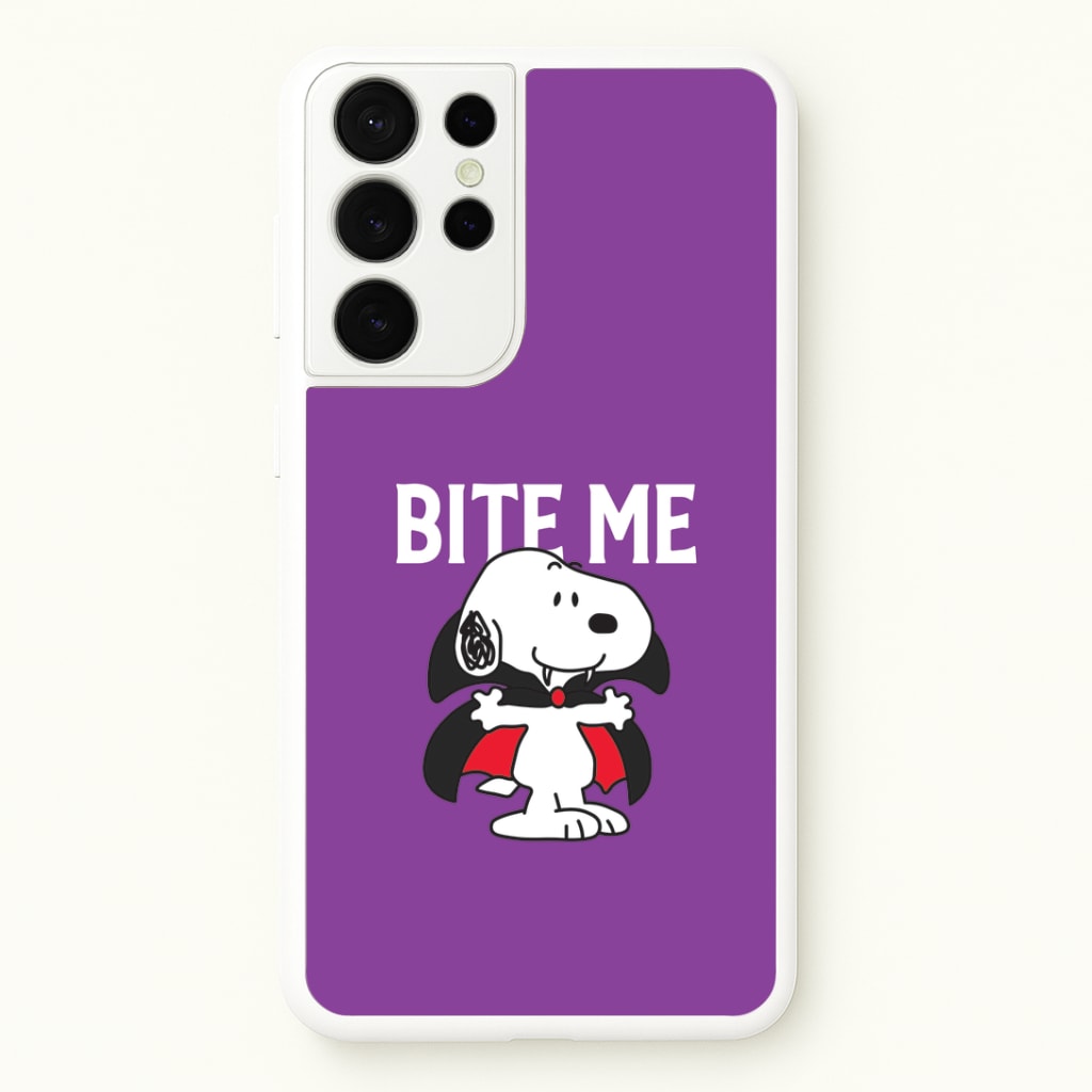 Bite Me Cartoon Beagle Galaxy S21 Ultra Case