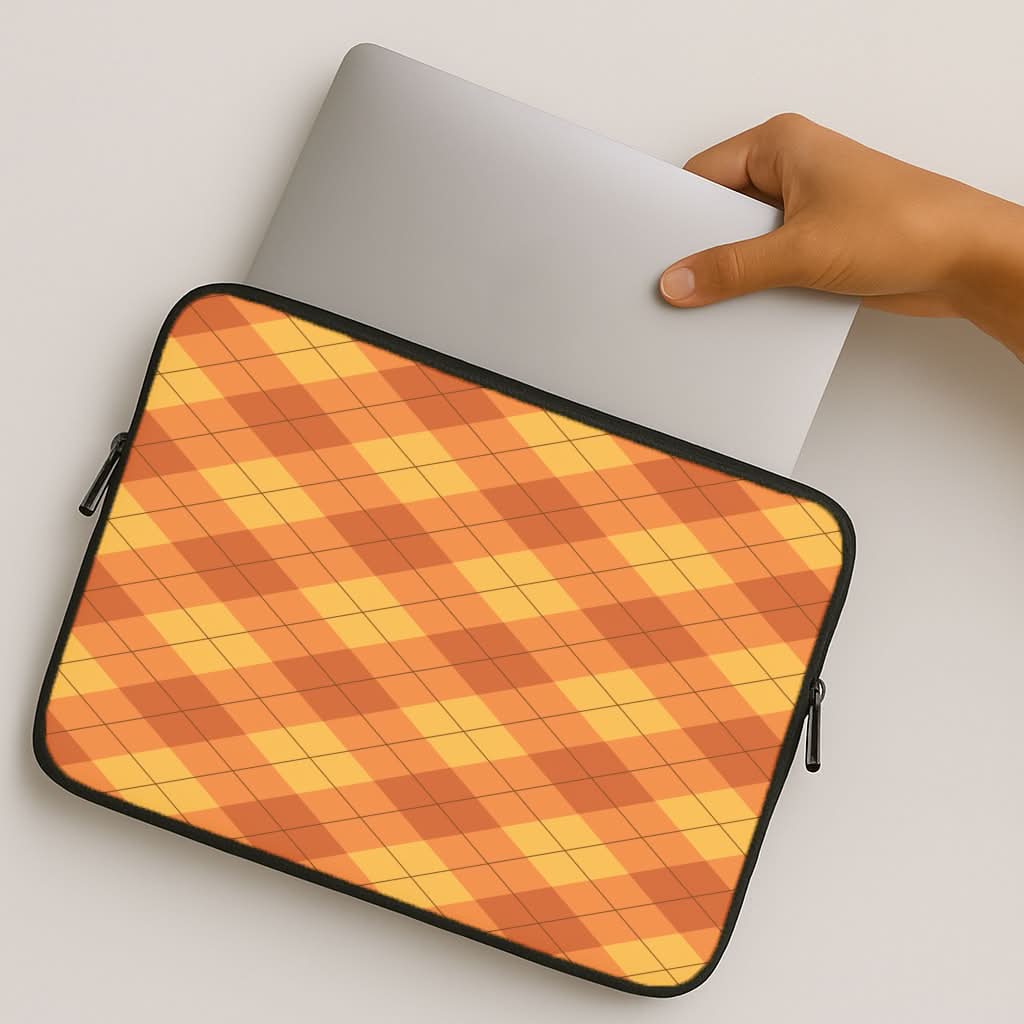 Orange Argyle Pattern MacBook Cover