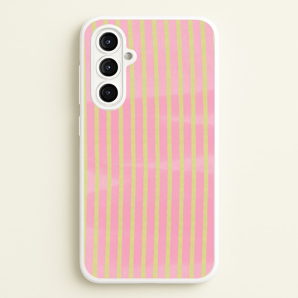 Pink Meadow Stripes Galaxy A16 Case