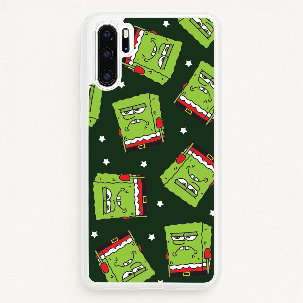 Grumpy Christmas Cartoon Sponge Pattern Huawei P30 Pro Case