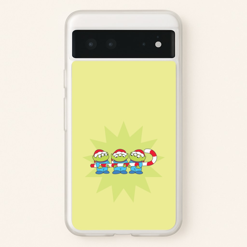 Cute Green Aliens Candycane Google Pixel 6 Case
