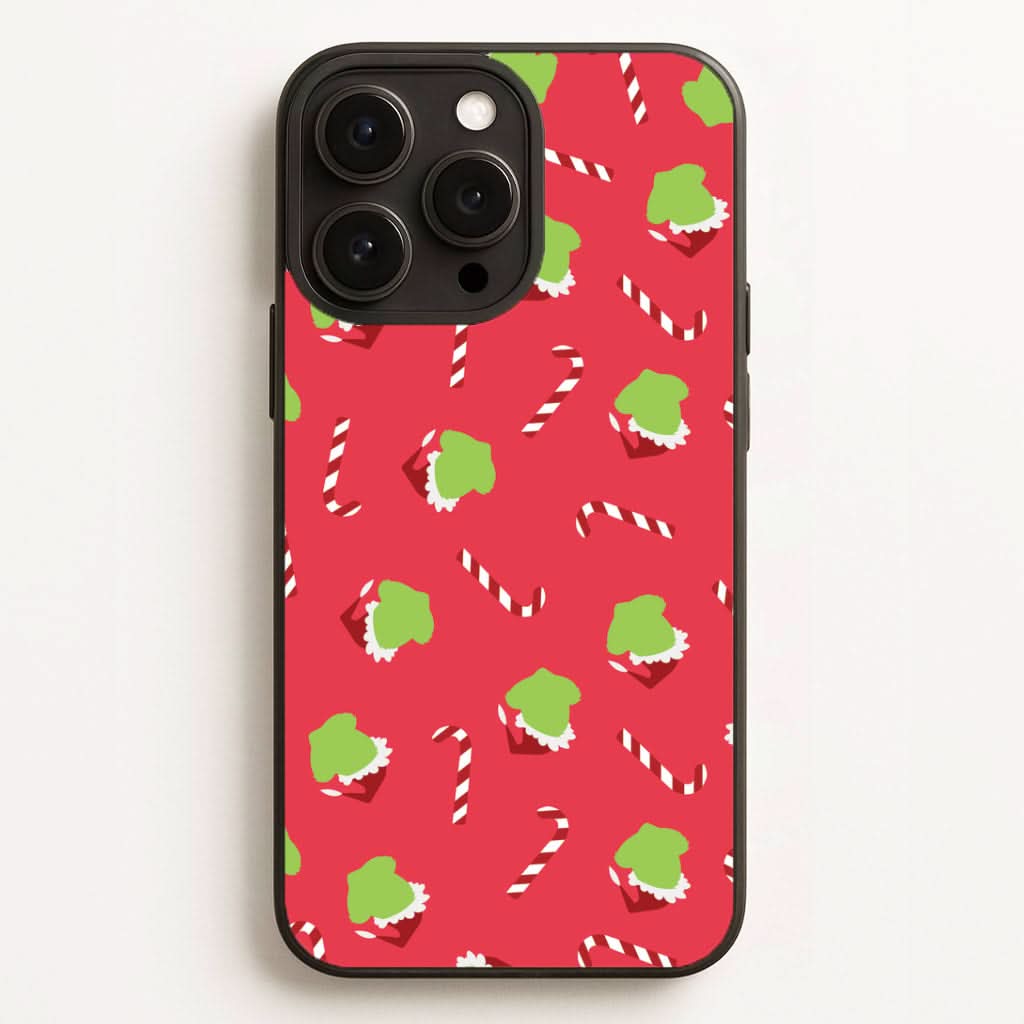 Green Creature And Candy Canes Pattern Phone Case for Apple iPhone, Samsung Galaxy, Huawei and Google Pixel