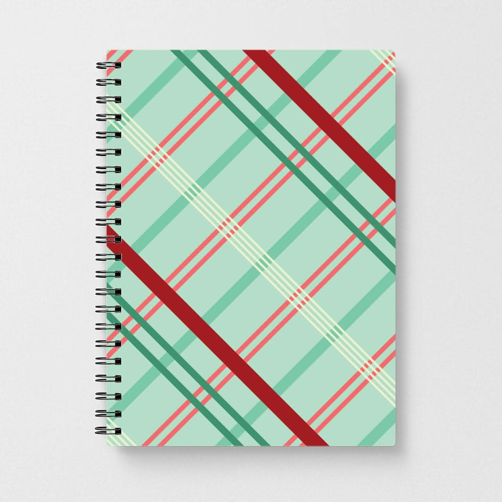 Pastel Tartan Christmas Pattern Notebook
