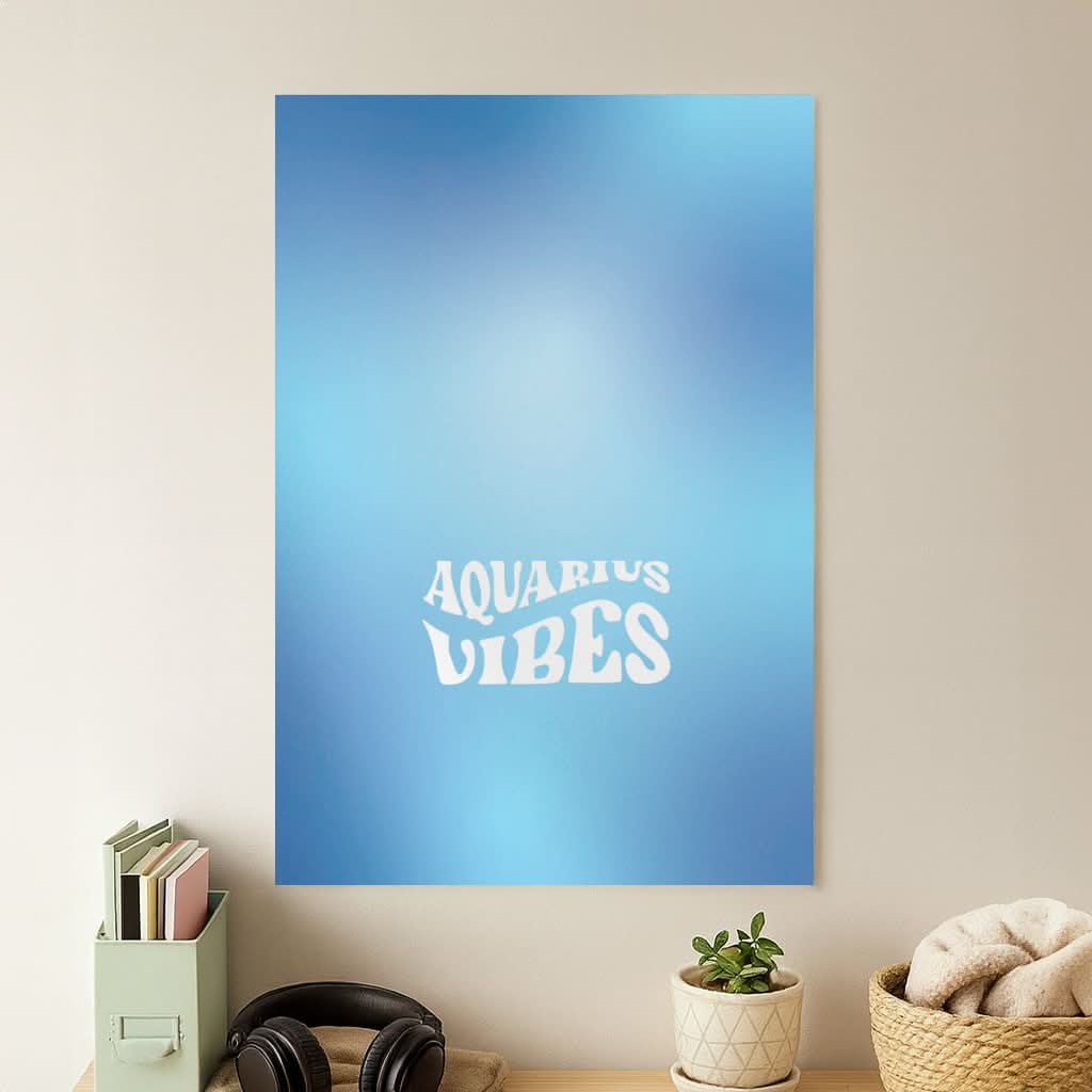 Aquarius Vibes Gradient Zodiac Poster