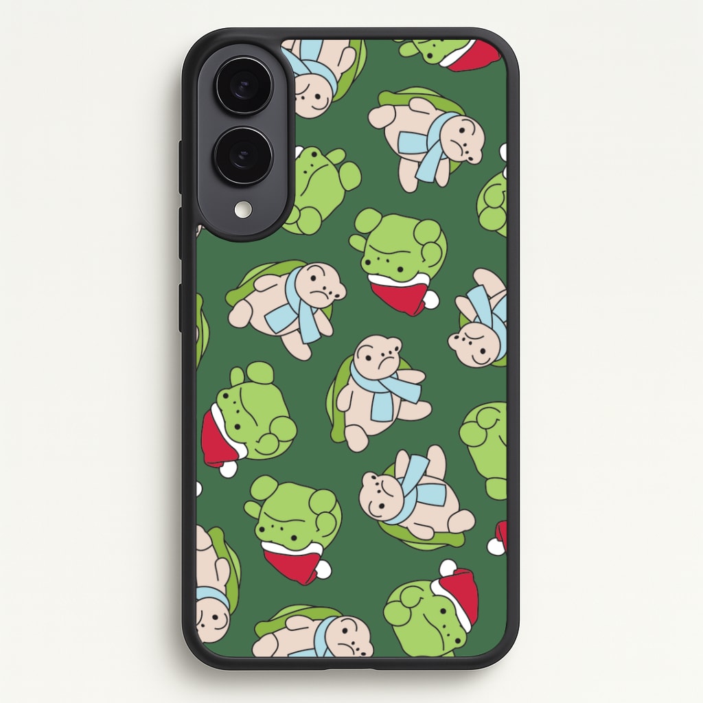 Grumpy Christmas Plushies Pattern Galaxy S25 Edge Case