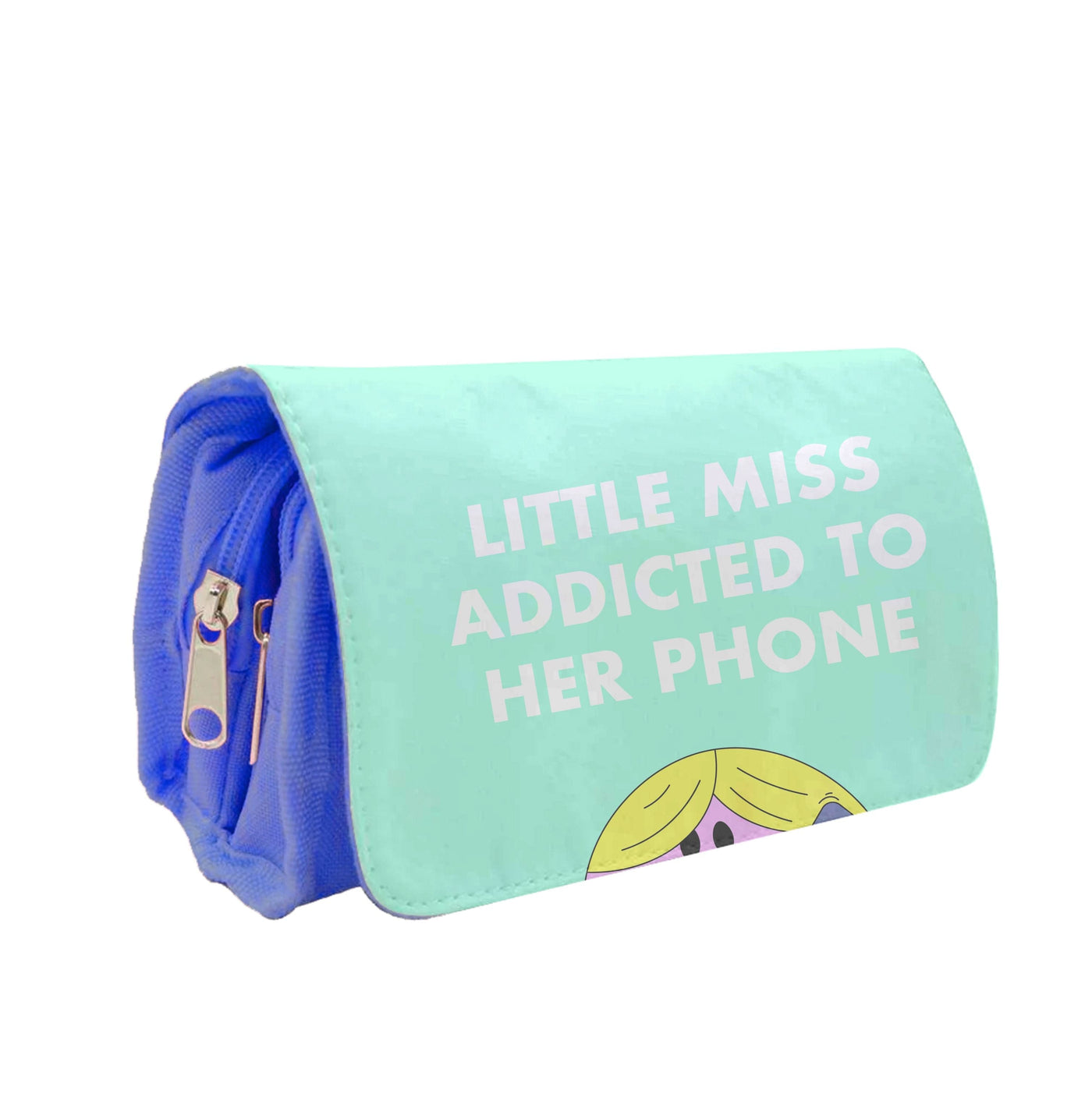 Little Miss Addicted To Her Phone - Aesthetic Quote Pencil Case