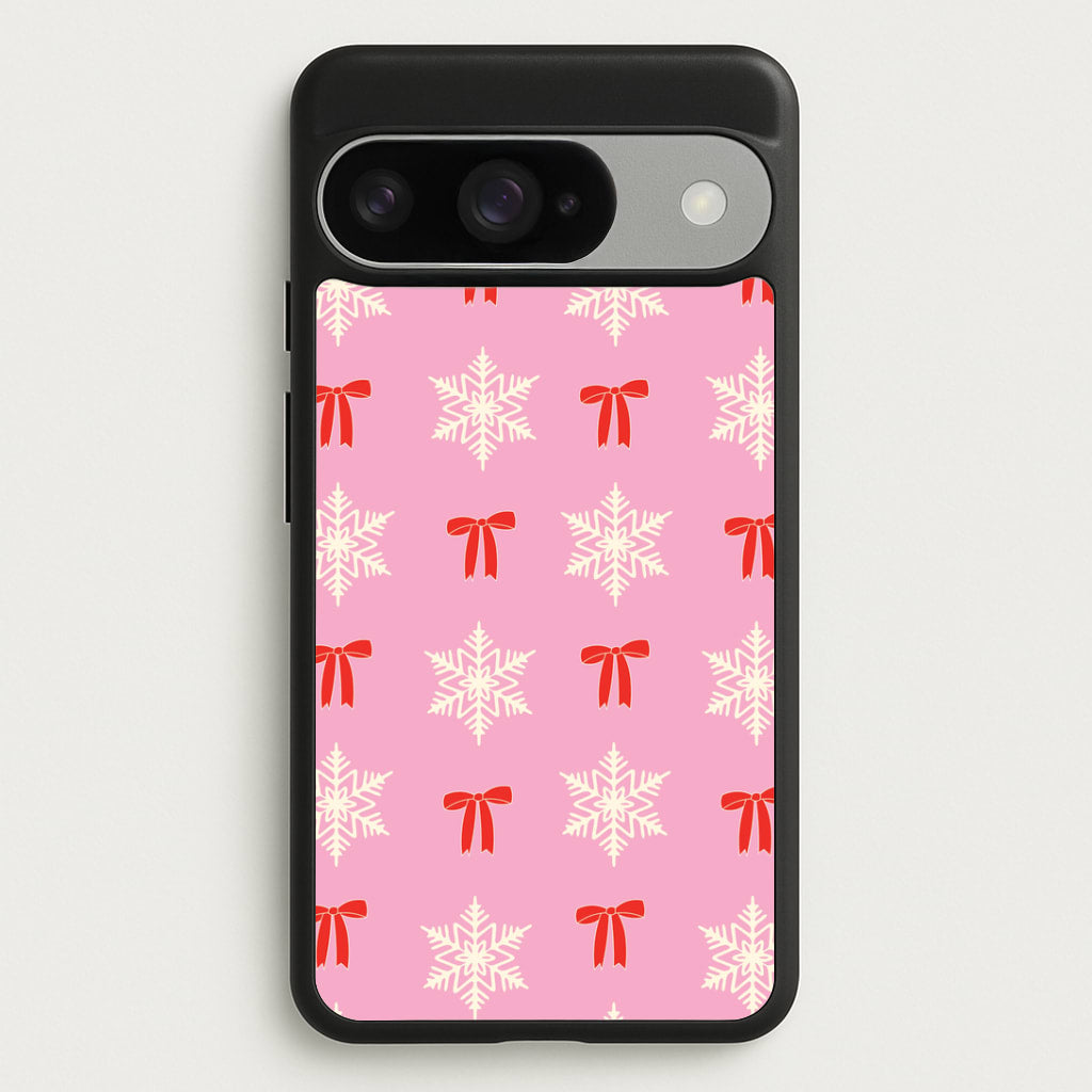 Coquette Bows And Snowflakes Pattern Google Pixel 10 / 10 Pro Case