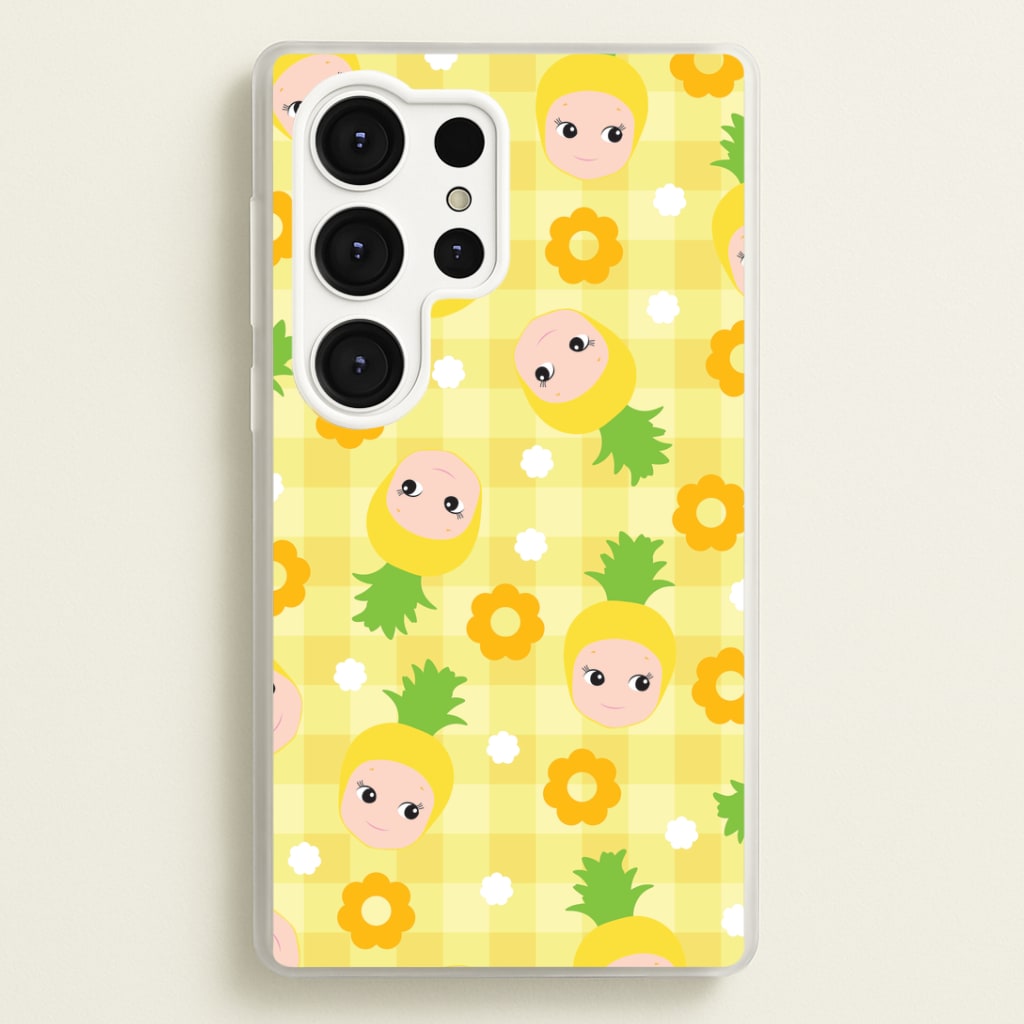 Pineapple Angel Pattern Galaxy S25 Ultra Case