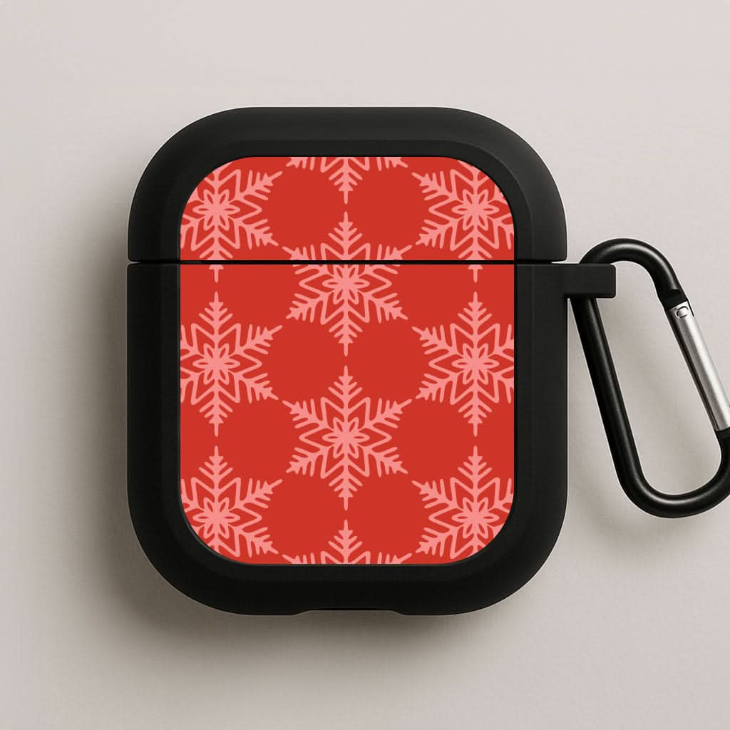 Red Giant Snowflakes Christmas Pattern AirPods Case