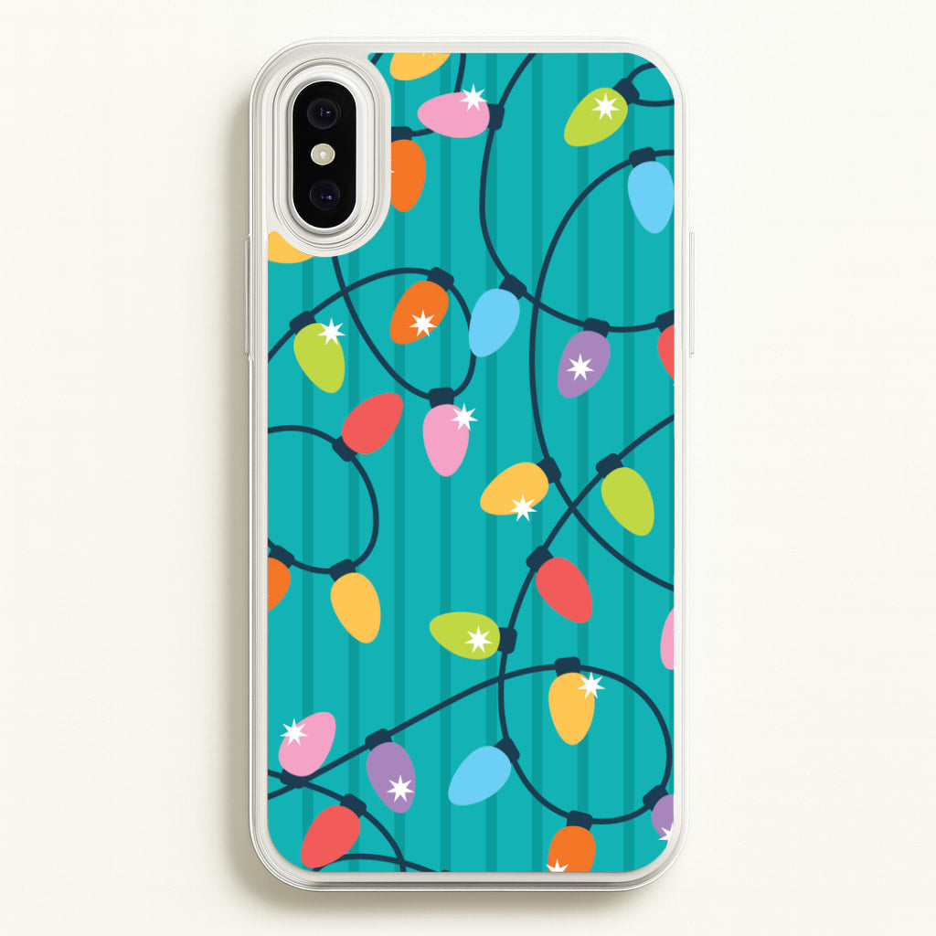 Funky Christmas Lights Pattern iPhone XS Max Case