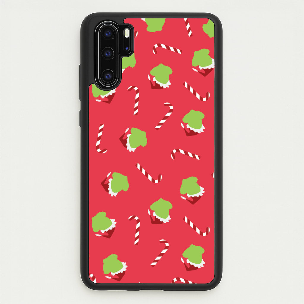 Green Creature And Candy Canes Pattern Huawei P30 Pro Case