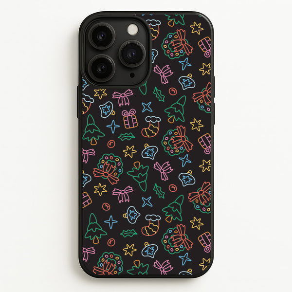 Neon Christmas Icons Pattern I iPhone 11 Pro Case