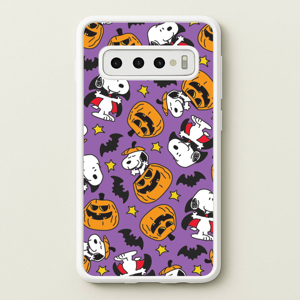 Cartoon Beagle Halloween Pattern Galaxy S10 Plus Case