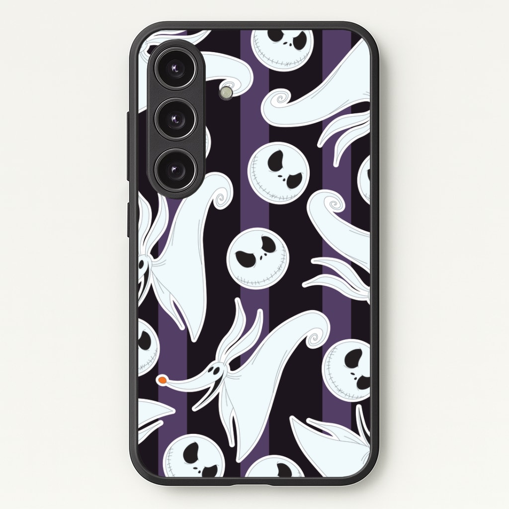 Skeleton Dog And Face Pattern Galaxy S24 Case