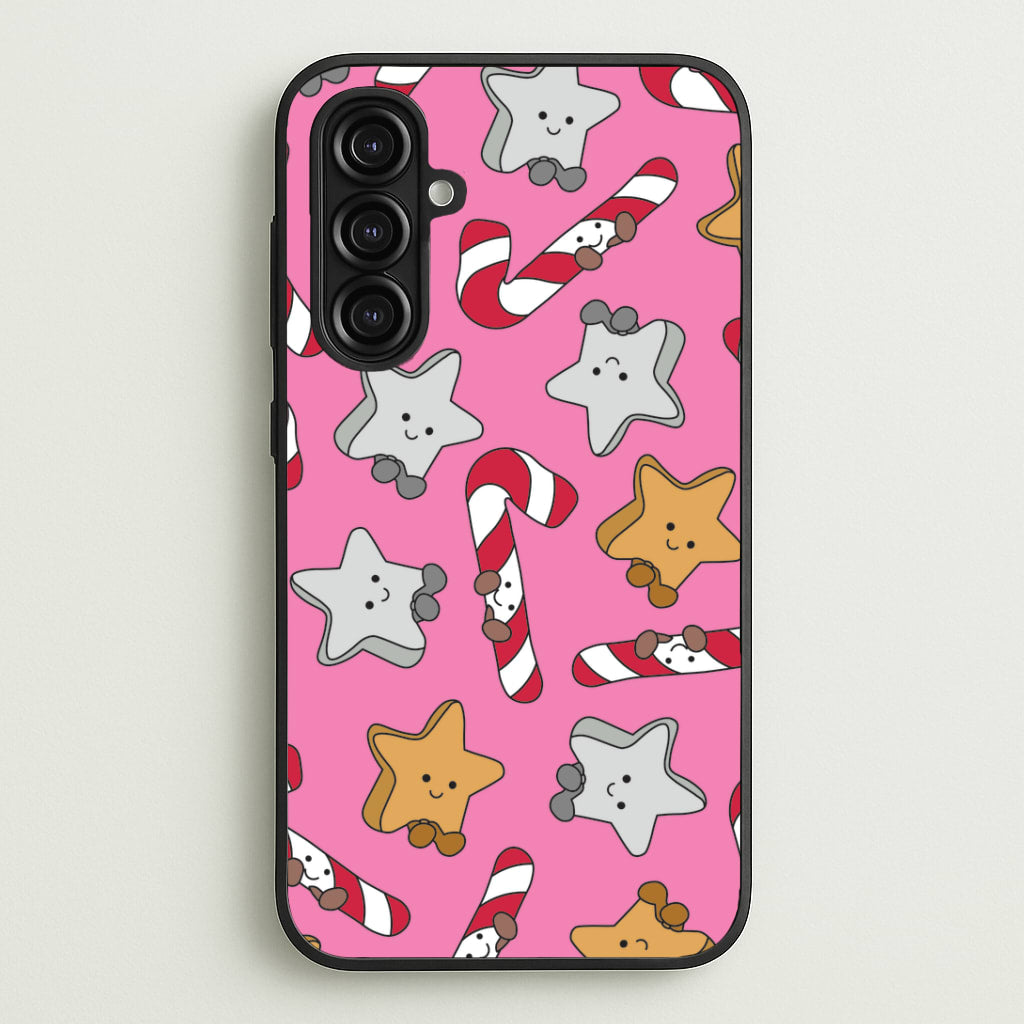 Pink Christmas Plushies Pattern Galaxy A16 Case