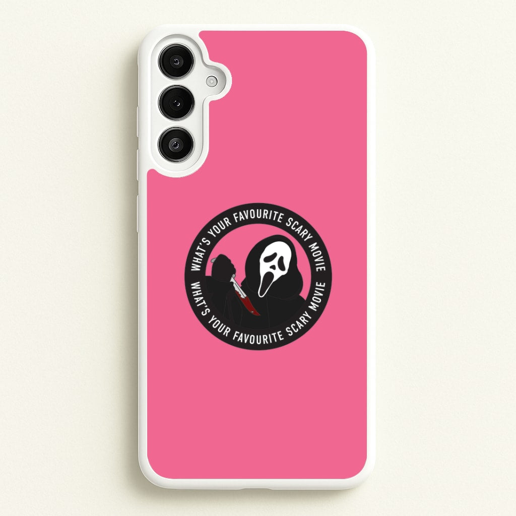 What's Your Favourite Scary Movie Badge Galaxy A36 Case