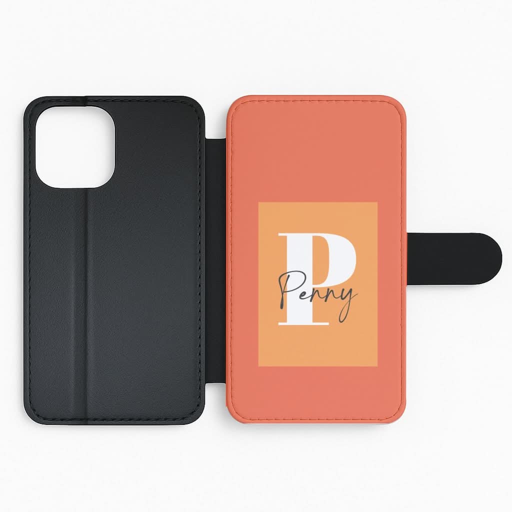 Orange Personalised Name Flip Phone Case