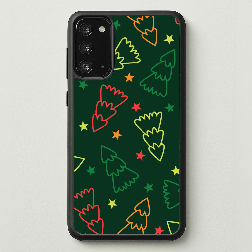 Colourful Christmas Tree Outlines Pattern Galaxy Note 20 Case