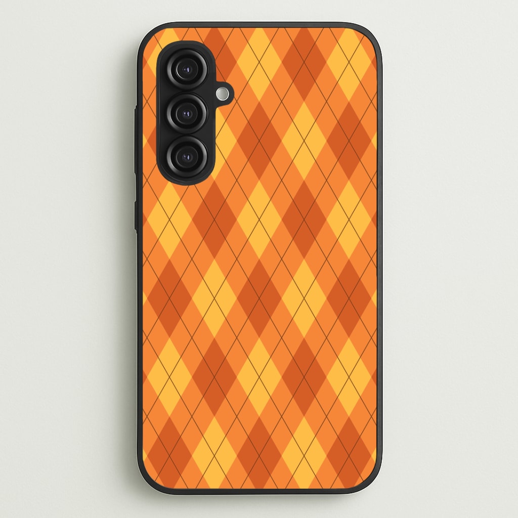 Orange Argyle Pattern Galaxy S23FE Case