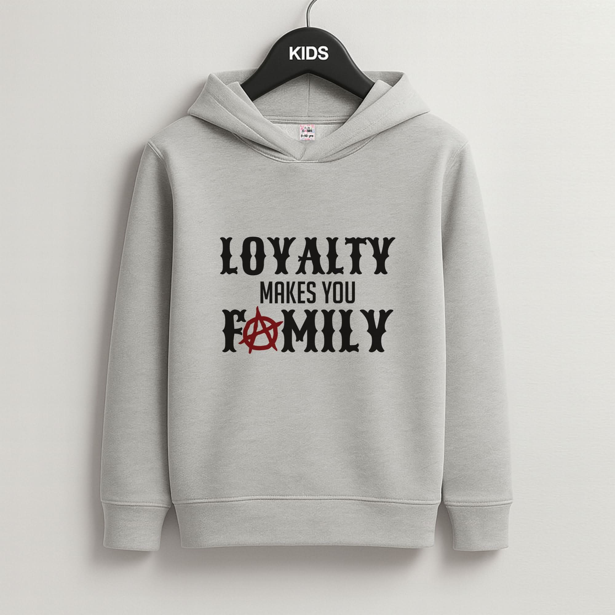 Loyalty Makes You Family Grey Kids Hoodie