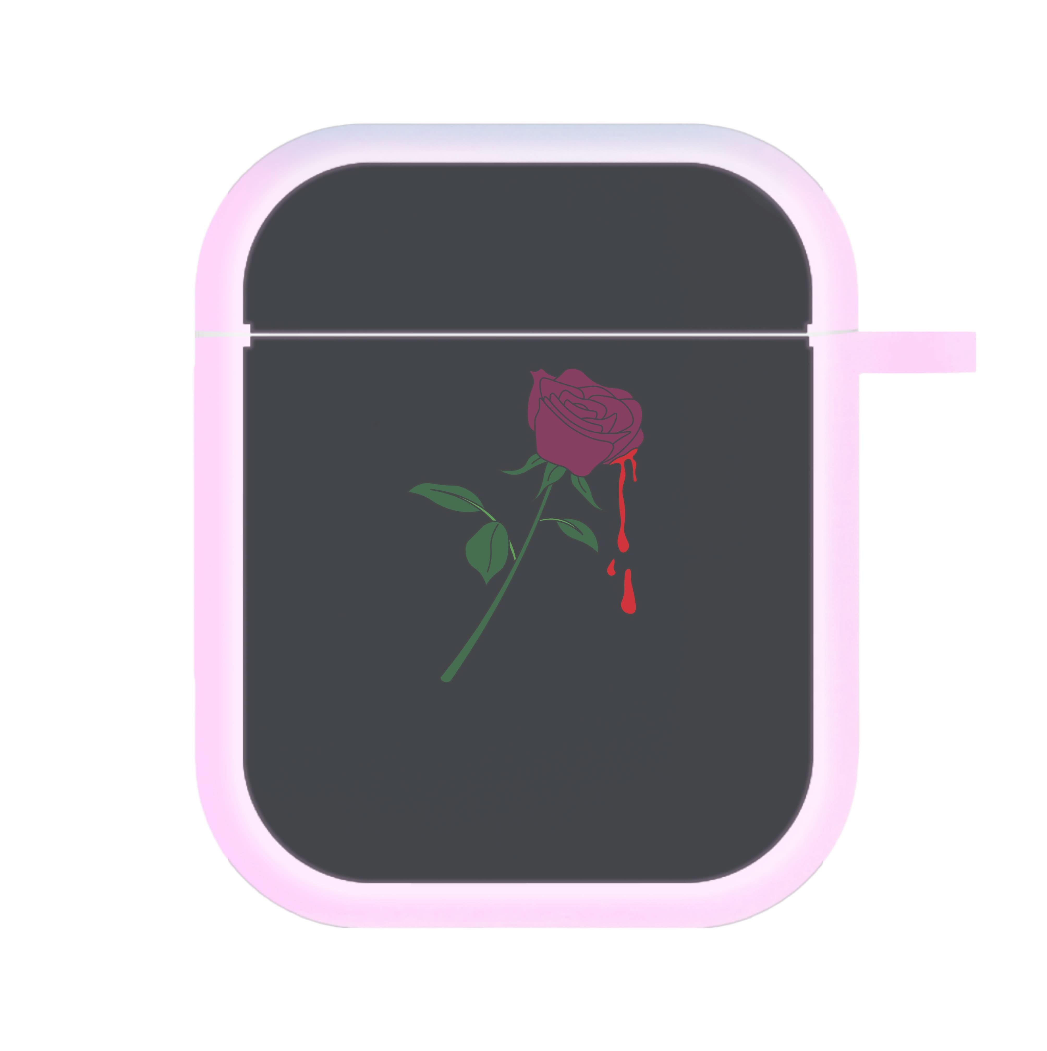 Dark Pink Rose AirPods Case