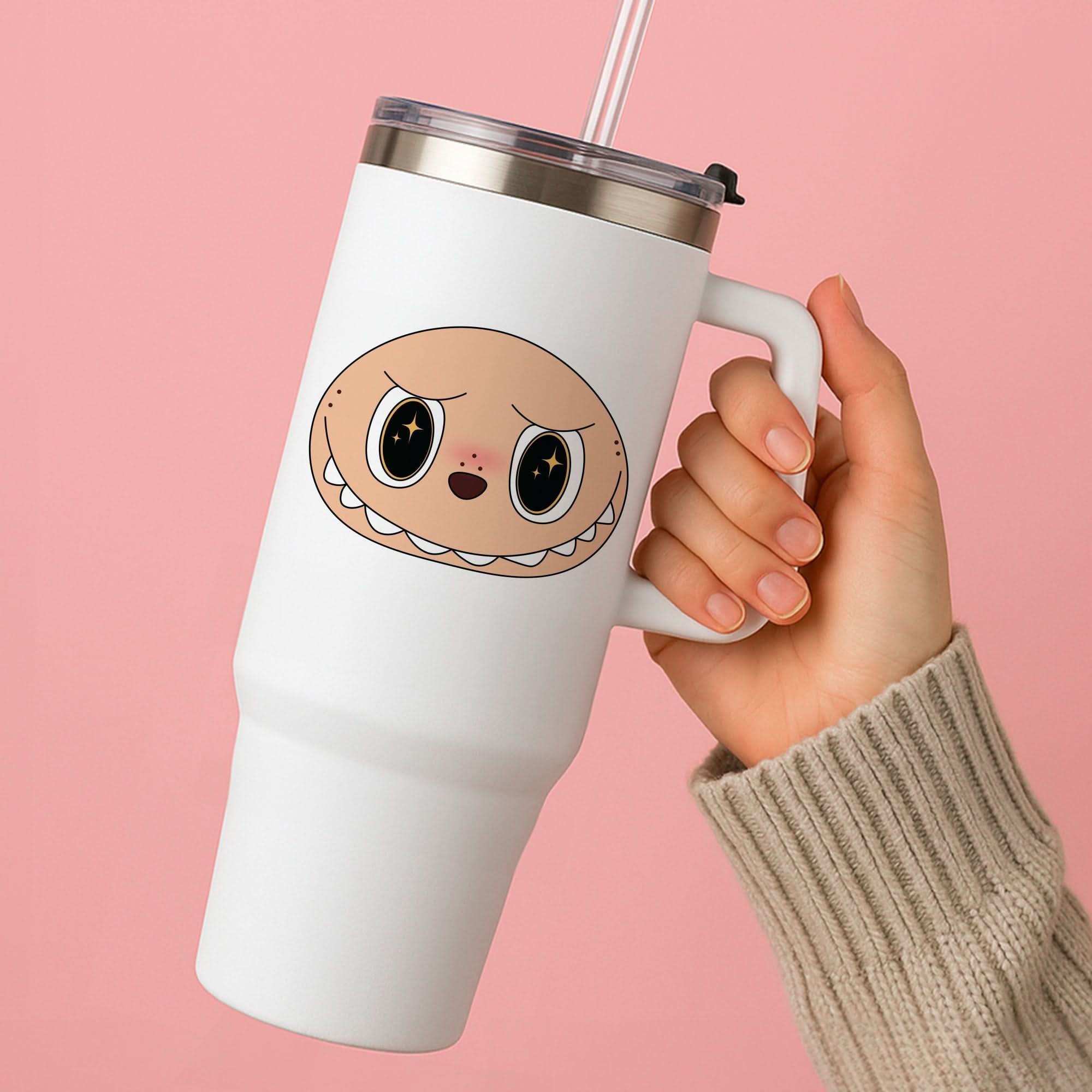 Cute Brown Monster Face Tumbler
